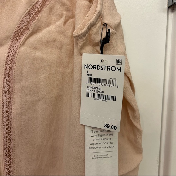 Treasure & Bond Lace Inset Camisole Pink Peach L - Picture 4 of 6